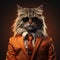 Siberian Cat In Orange Suit: Conceptual Portraiture With A Corporate Punk Twist