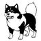 Siberian Husky. Black and white graphics. Logo design for use in graphics.