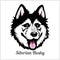 Siberian Husky Dog head showing tongue in vector design