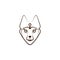 Siberian husky icon. One of the dog breeds hand draw icon