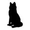Siberian Husky or Laika Dog silhouette. Domestic animal or pet