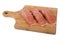 Siberian salmon on wooden board