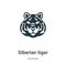 Siberian tiger vector icon on white background. Flat vector siberian tiger icon symbol sign from modern animals collection for