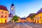 Sibiu, Council Tower on Large Square - Transylvania travel place of Romania