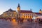 Sibiu, Romania, August 13, 2023: Sunset at Piata Mare in Sibiu,