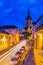 Sibiu, Romania. Cathedral at twilight.