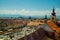 SIBIU, ROMANIA: Sibiu`s council tower in the small swuare on a sunny summer day with a blue sky in Sibiu