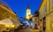 Sibiu streets with cathedral in night