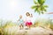 Sibling Happiness Summer Beach Vacations Concept