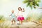 Sibling Happiness Summer Beach Vacations Concept