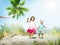 Sibling Happiness Summer Beach Vacations Concept