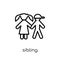 sibling icon. Trendy modern flat linear vector sibling icon on w