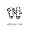 sibling\'s child icon. Trendy modern flat linear vector sibling\'s