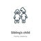 Sibling\\\'s child outline vector icon. Thin line black sibling\\\'s child icon, flat vector simple element illustration from editable