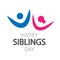 Siblings day typography logo brothers and sisters