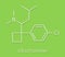 Sibutramine obesity drug molecule. Skeletal formula.