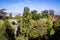 Sibyl temple and pond in Buttes-Chaumont Park, Paris