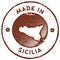 Sicilia map vintage stamp.