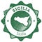Sicilia map vintage stamp.