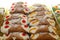 Sicilian cannoli with custard and cherries or candied fruit