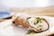 Sicilian cannolo with filling of ricotta cream