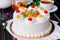 Sicilian cassata cake with candied fruits, pistachios and chocolate.