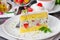 Sicilian cassata cake with candied fruits, pistachios and chocolate.