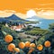 Sicilian Essence: Etna, Citrus & Seaside in Abstract Hues