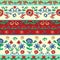 Sicilian floral seamless pattern with flowers. Vector striped patch for embroidery and print