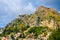 Sicilian lanscape with mountains and buildings