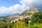 Sicilian lanscape with mountains and buildings