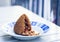 Sicilian snack, fried ball of rice â€œarancinoâ€ on a plate, tipical street food of Sicily