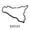 Sicily island simple outline vector map