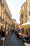 Sicily, Taormina, Italy - 28 September 2023. Tourists in the main street Corso umberto in Taormina. City views, facades,