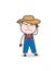 Sick Cartoon Farmer Character Expression