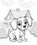 A Sick Dog Coloring Page for dog lovers