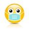 Sick emoji with flu mask