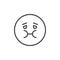 Sick emoticon outline icon