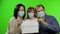 Sick family mother, father and daughter in medical mask. Coronavirus concept