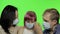 Sick family mother, father and daughter in medical mask. Coronavirus concept