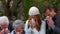 Sick family sneezing into tissues