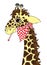 Sick giraffe cartoon