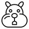 Sick hamster icon, outline style