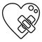Sick heart person icon outline vector. Pain impact