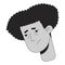 Sick hispanic young adult man black and white 2D vector avatar illustration