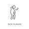 sick human linear icon. Modern outline sick human logo concept o