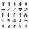 Sick icons. People vector pictograms