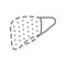 Sick liver line icon. Hepatectomy, digestive organ disease, cirrhosis, hepatitis symbol