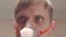 Sick Man And Oxygen Mask