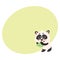 Sick panda having cold, flu, blowing its nose into handkerchief